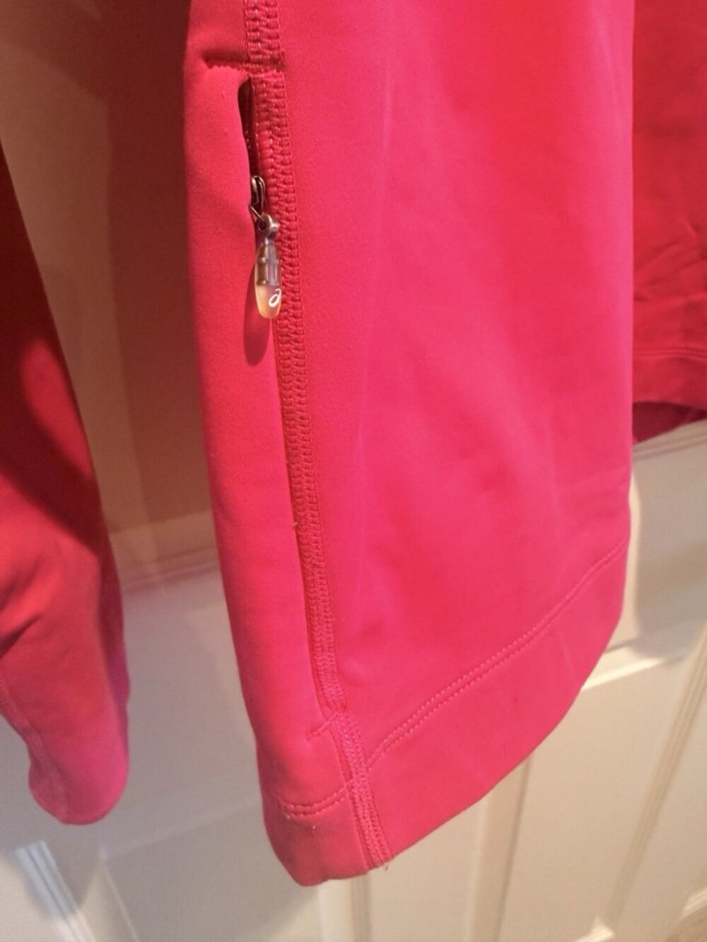 Asics Womens Size Large Thermal XP Half Zip Pink Running Long Sleeve WR2186 - Picture 6 of 10